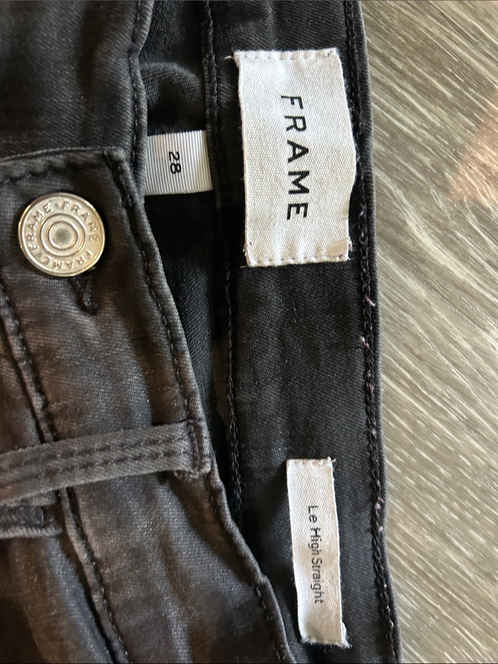 Frame Denim Black Straight-Leg Jeans
